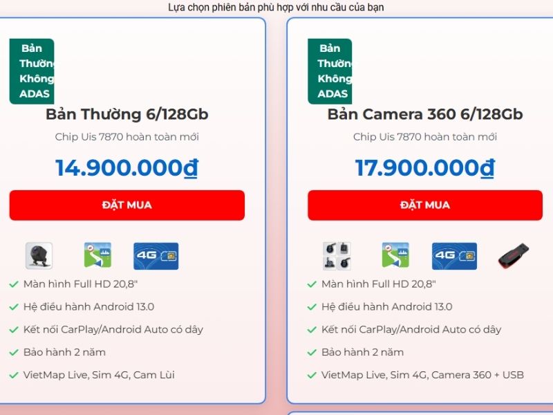 Giá bán màn hình Android Bravigo Duo Max VF3 mới nhất - Bản thường